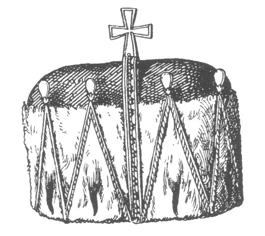 Risba vojvodskega klobuka iz leta 1900, ko je bil klobuk še v štajerski deželni hiši. Hugo Gerard Ströhl, Oesterreichisch-Ungarische Wappenrolle, Dunaj, 1900.